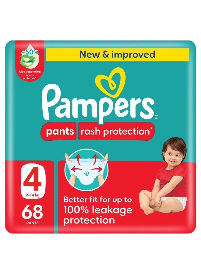 Pampers Aloe Vera Pants Diapers Size 4 Giant Pack 68 Count 9-14kg