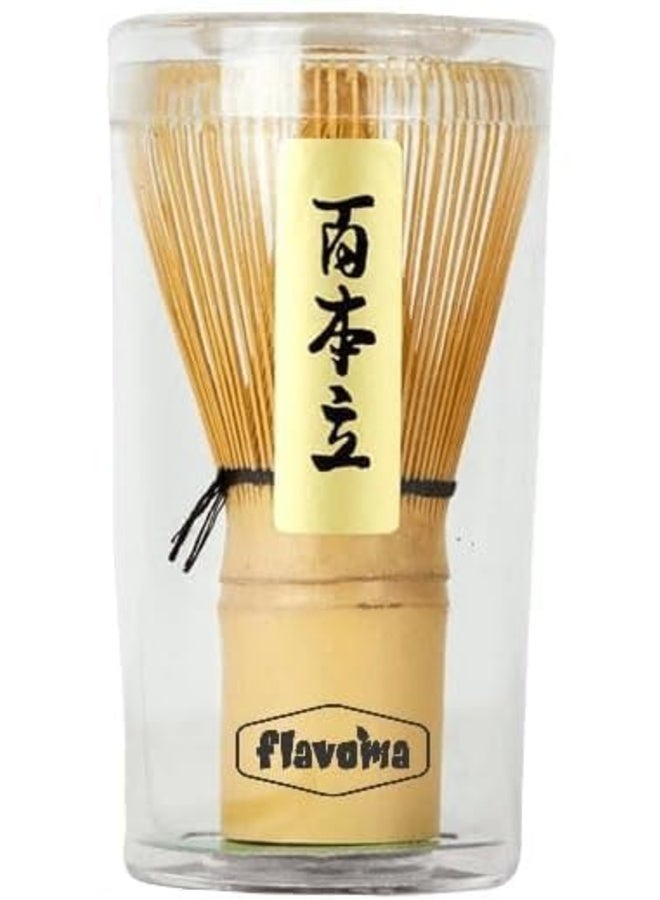 Flavoma Japanese Handmade Bamboo Matcha Whisk | Chasen | Brush + Japanese Matcha Green Tea Powder (50G) 25 Servings | Sourced From Shizouka Japan - The Perfect Set to Prepare a Traditional Cup of Matchaa (Culinary Grade) - Image 1