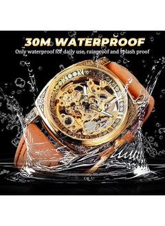 FORSINING Square Luxury Retro Mechanical Watch For Men Gorgeous Hollow Skeleton Self Wind Carved Automatic Watches Vintage Leather Strap Wristwatch Silver Dail Black Strap  - Image 5