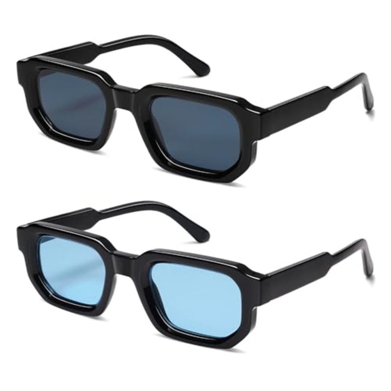 VANLINKER Retro Small Chunky Rectangle Sunglasses for Men Women Vintage Trendy Square Thick Sun Glasses VL9823 - Image 1