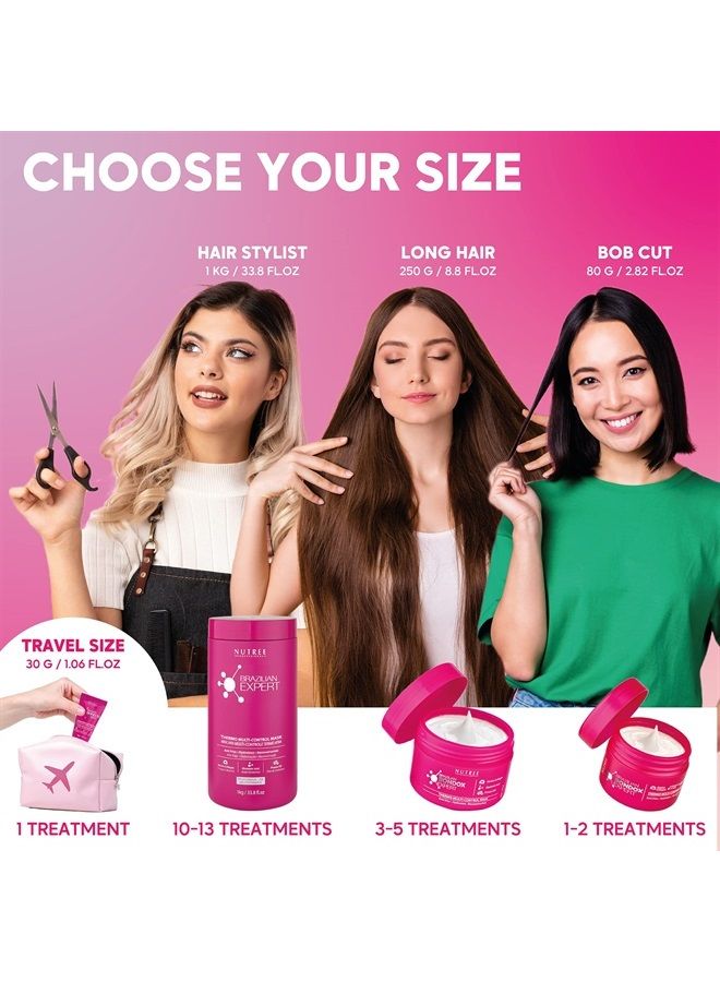 Nutree Professional BRAZILIAN BONDOX HAIR TREATMENT 8.8 oz Hair Mask for All Hair Types | Formaldehyde-Free Cruelty-Free | Results for up to 1-3 months | Marine Collagen & Almond Oil Hair Repair Moisturizer Thermal Mask - Image 5