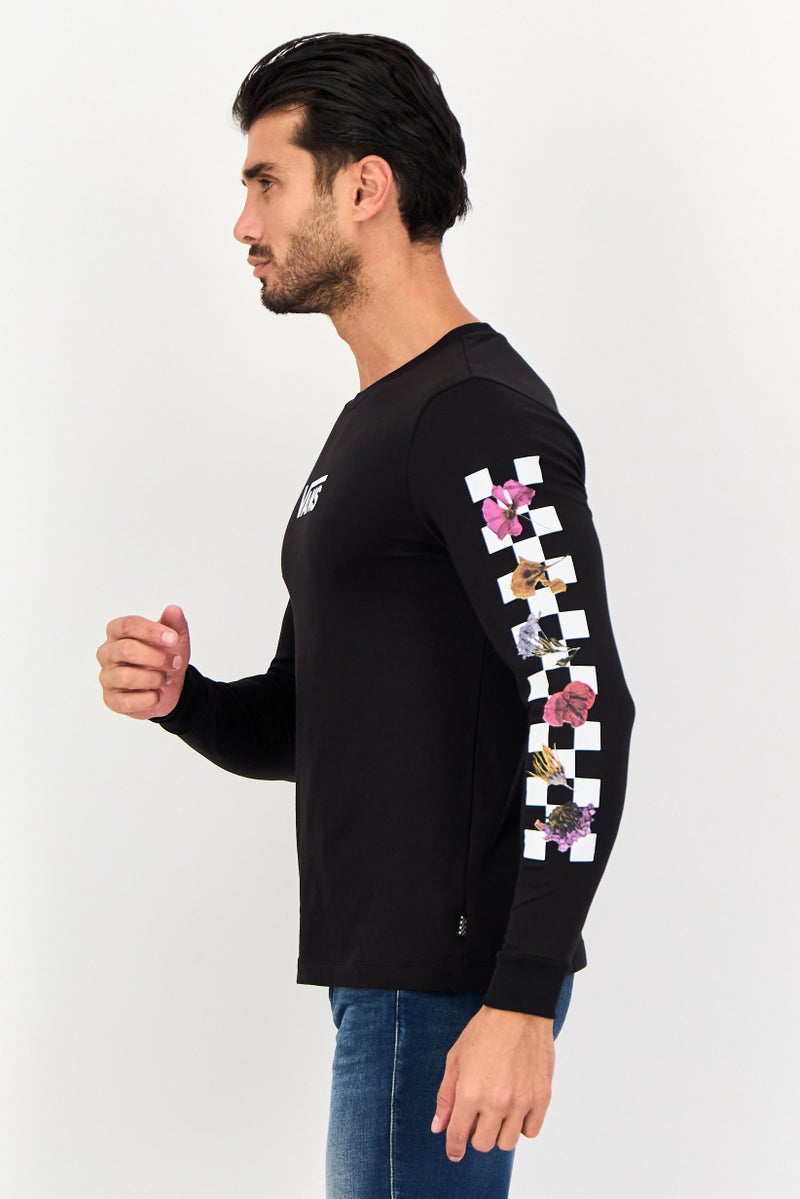 VANS Men Crew Neck Long Sleeve Brand Logo T-shirt, Black - Image 2