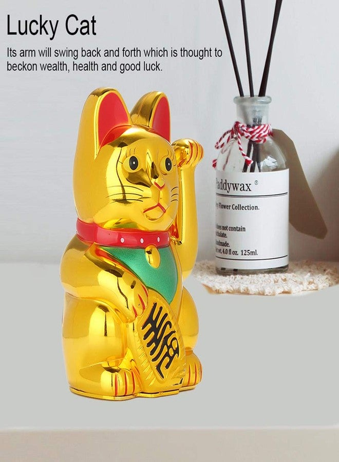 FIOTOK Maneki Neko Lucky Fengshui Cat for Welcoming Fortune Wealth Prosperity Decoration-Smiling Cat W/Waving Paw Function for Shops, Restaurants for Spring Festival & Chinese New Year Celebrations - Image 3