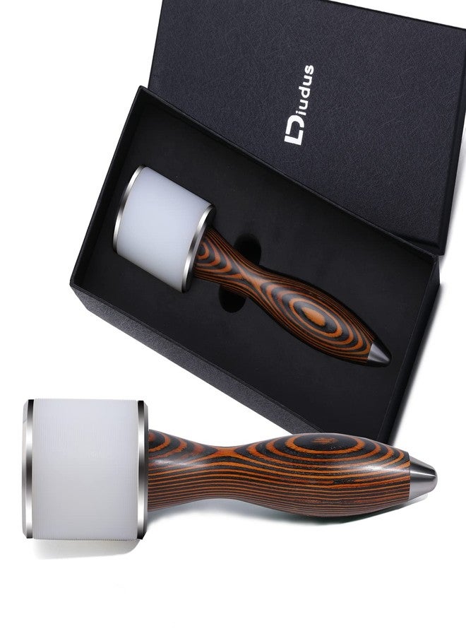 DIUDUS Leather Nylon Hammer, Straight Head Carving Hammer for Handmade Leather Crafts (Brown/Water-Rippled) - Image 1