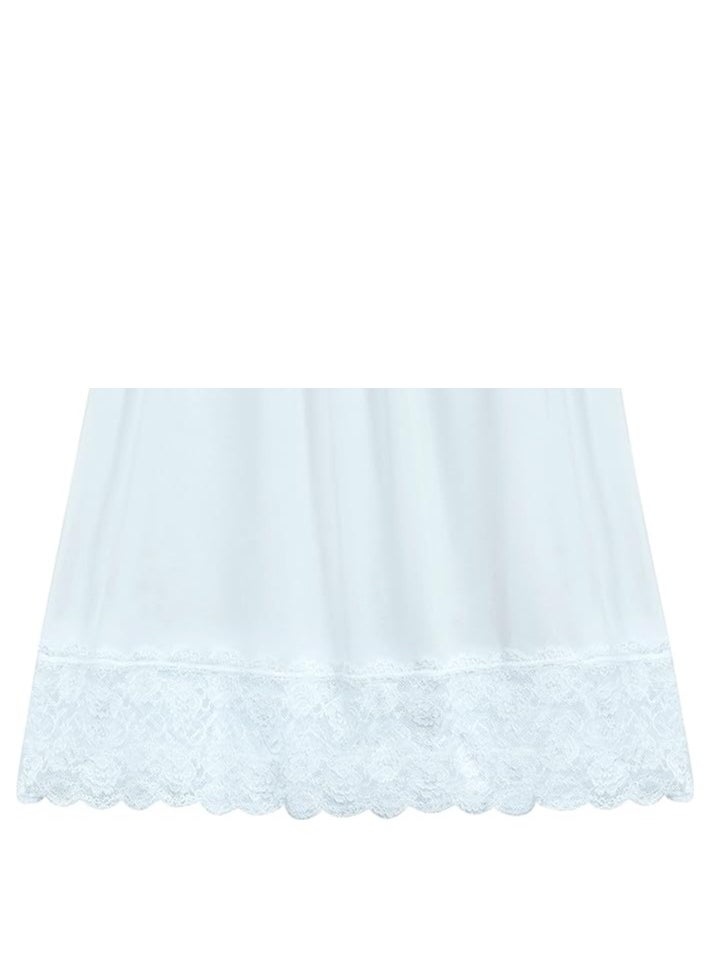 City Rose - Full Length Soft inner Skirt with Elasticised Waistband and Big Dantel Women white - Image 1