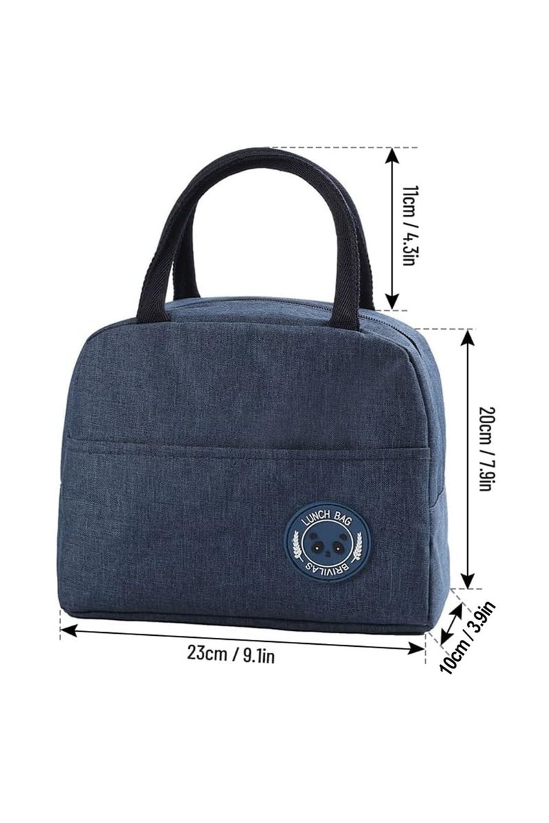 Star Babies Insulated Mini Lunch Bag with 5 Compartment Lunch Box and Fork-Spoon Set- Navy - Image 1