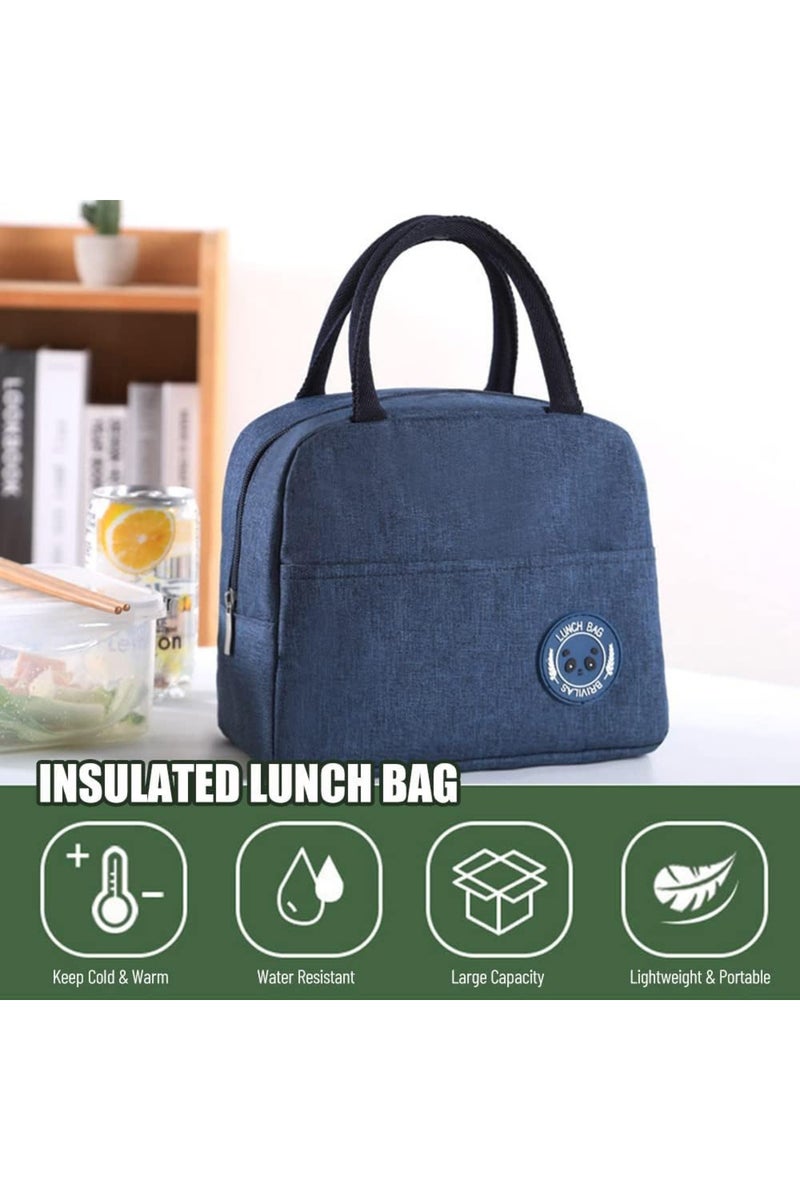 Star Babies Insulated Mini Lunch Bag with 5 Compartment Lunch Box and Fork-Spoon Set- Navy - Image 4