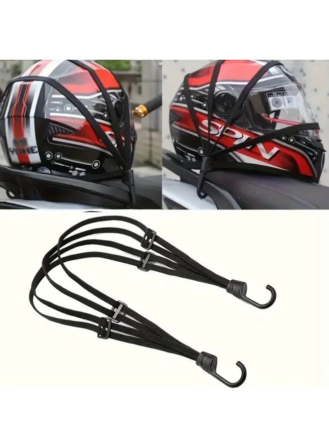 Black Adjustable Motorcycle Bicycle Helmet Strap Nylon Rope Hook for Seat Luggage Rack - Image 2