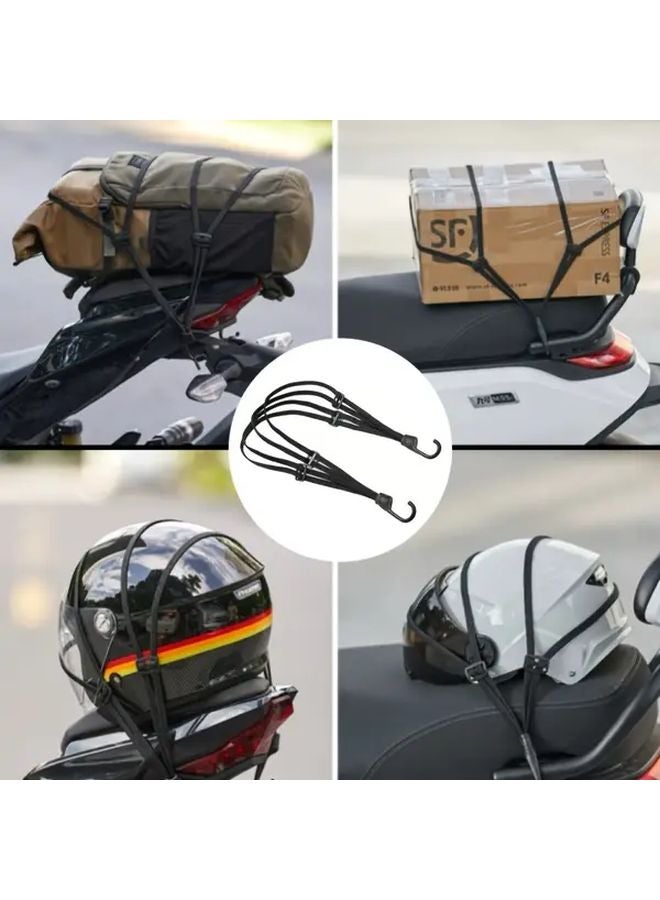 Black Adjustable Motorcycle Bicycle Helmet Strap Nylon Rope Hook for Seat Luggage Rack - Image 5