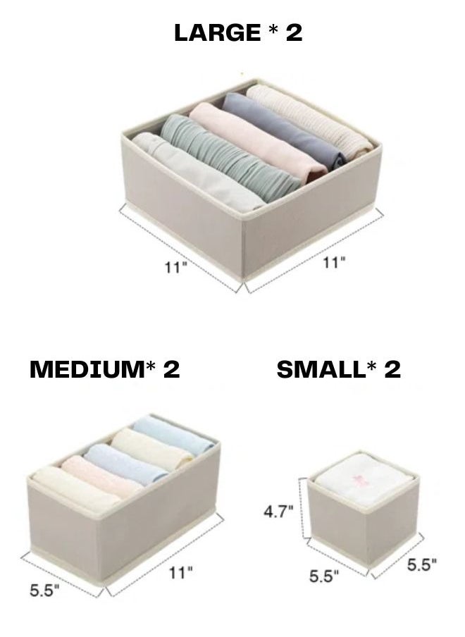 Generic Drawer Storage Organizer for clothes 6 Pieces Drawer Organizer Tray Dividers Using For Socks Underwear Accessories Pajamas  Baby Cloths  - Image 3
