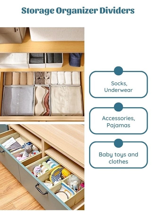 Generic Drawer Storage Organizer for clothes 6 Pieces Drawer Organizer Tray Dividers Using For Socks Underwear Accessories Pajamas  Baby Cloths  - Image 5