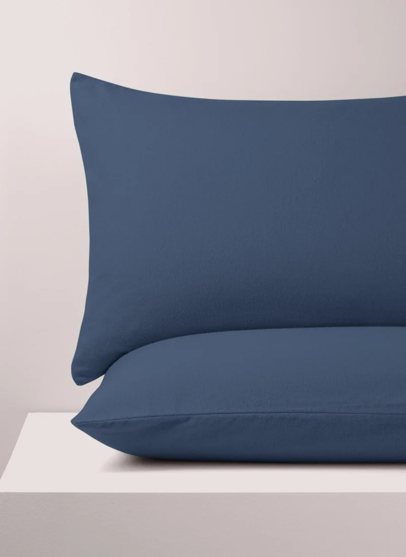 ماتلان 100% Cotton Navy Housewife Pillowcase Blue