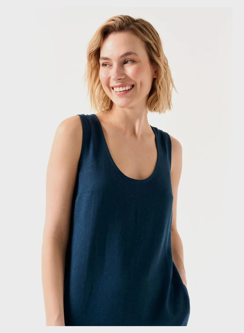 Jimmy Key Sleeveless Linen Dress