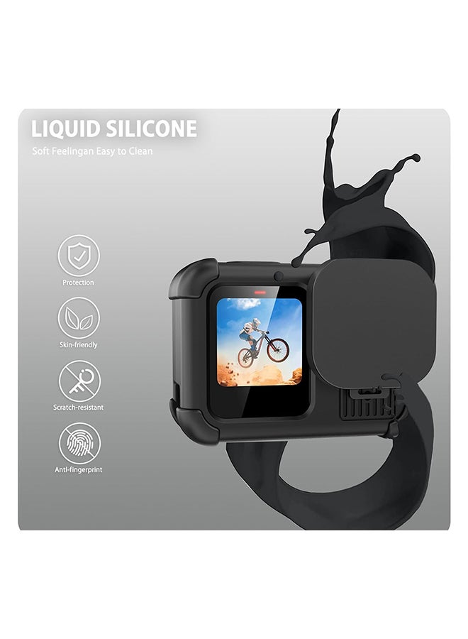 O Ozone Accessories Kit for Go Pro 13 Black, Protective Silicone Sleeve Rubber Case with Lens Cap+  Screen Protector + Battery Side Cover + Lanyard  - Image 3
