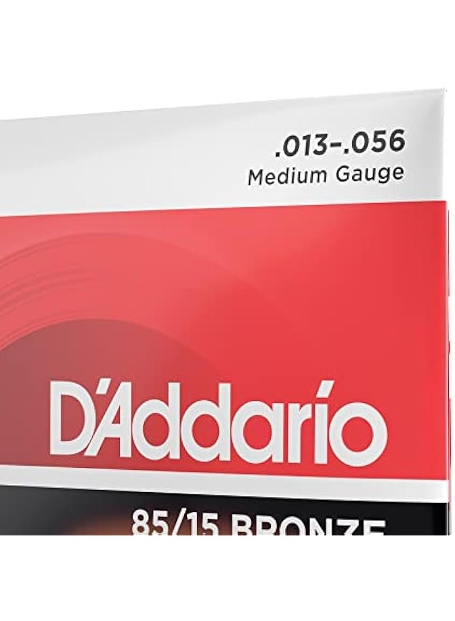 D'Addario Guitar Strings - Acoustic Guitar Strings - 85/15 Bronze - For 6 String Guitar - Full, Bright Tone - EZ930 - Medium, 13-56 - Image 4