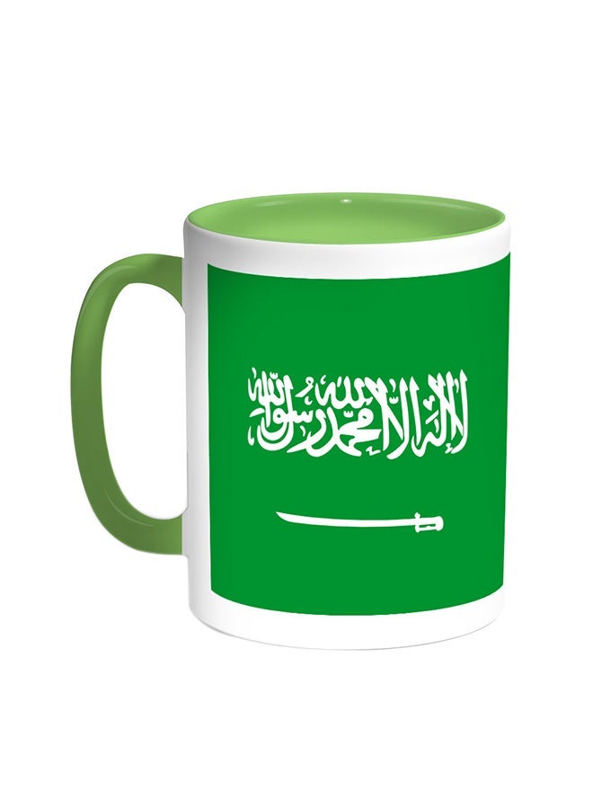 RYN Kingdom Of Saudi Arabia Printed Coffee Mug Green/White 11ounce