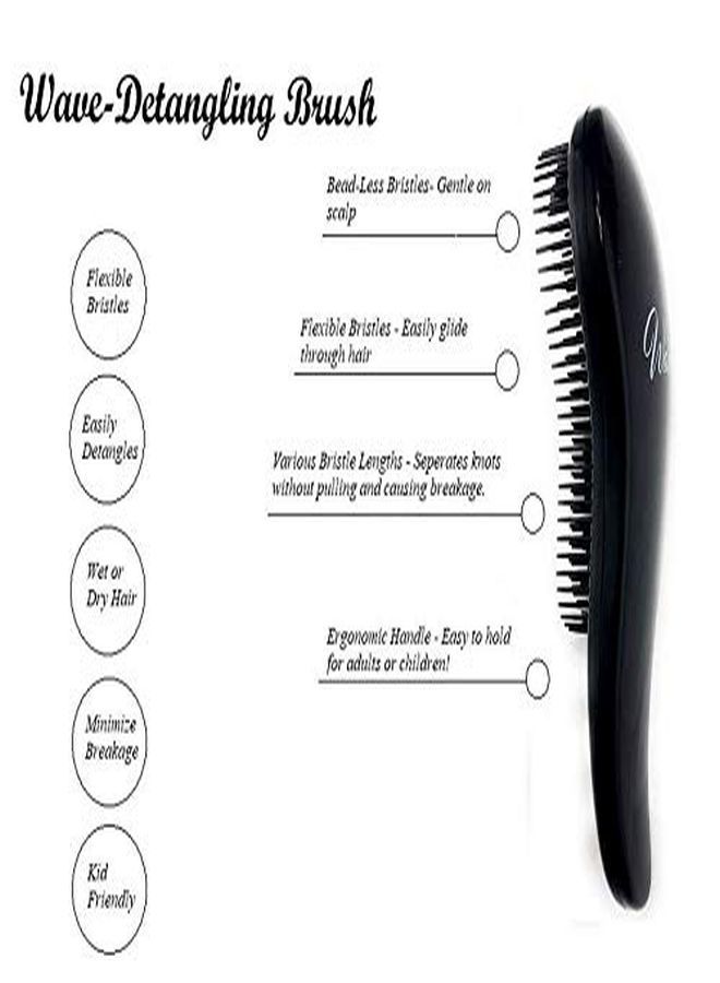 G.B.S Wave Detangling Hair Brush Set- Portable Hair Combs For Men, Women, Kids And Pets Gentle On Scalp For Home, Travel Pack Of 3 (1 Wave Detangling Brush, 1 Shampoo Brush, 1 Red Pocket Palm Brush) - Image 4