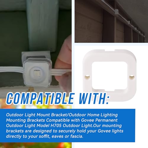 SeDeplacer Outdoor Light Mount BracketOutdoor Home Lighting Mounting Brackets Compatible with Govee Permanent Outdoor Light Model H705 Outdoor LightWhite150FT120 mounts - Image 3