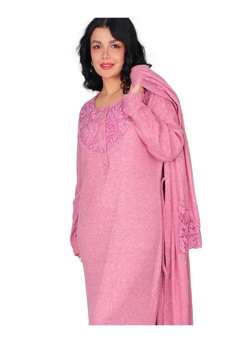 Dadoush Very special robe shirt, maxi nightgown with long robe made of soft cotton - Image 2