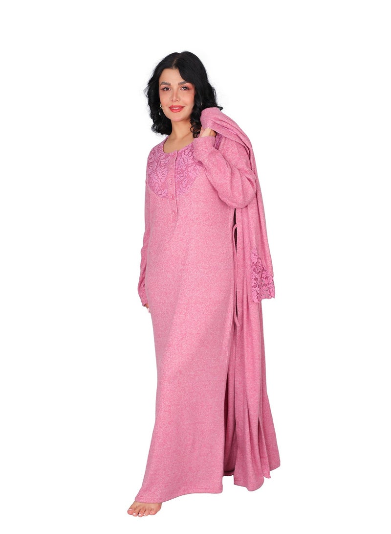 Dadoush Very special robe shirt, maxi nightgown with long robe made of soft cotton - Image 4