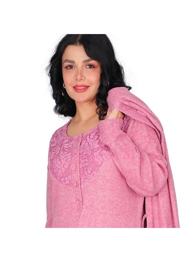 Dadoush Very special robe shirt, maxi nightgown with long robe made of soft cotton - Image 3