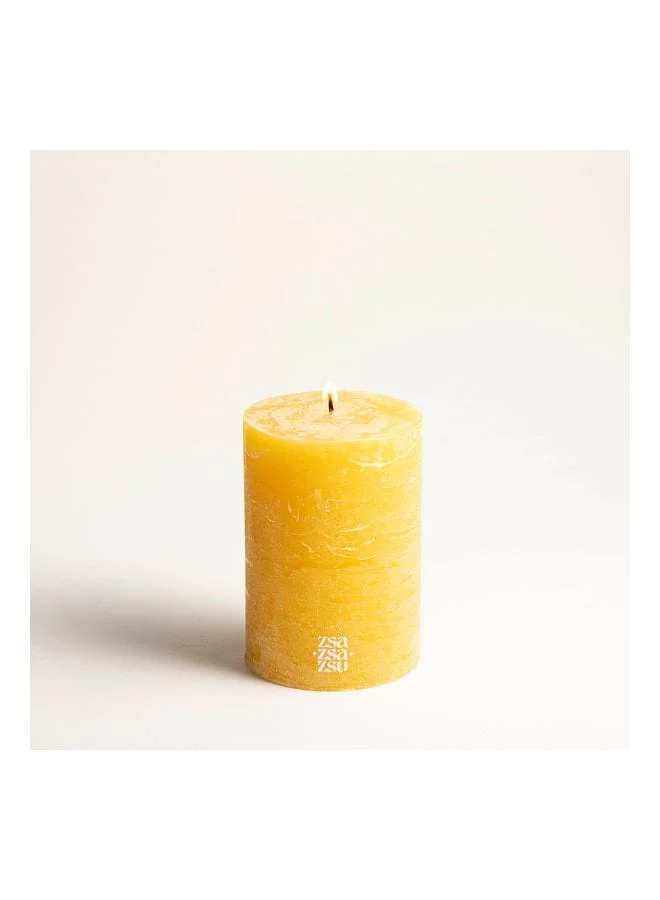 Zsa Zsa Zsu Deurne Yellow Paraffin Candle 9x9x13 cm.