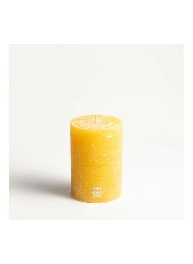 Zsa Zsa Zsu Deurne Yellow Paraffin Candle 9x9x13 cm.