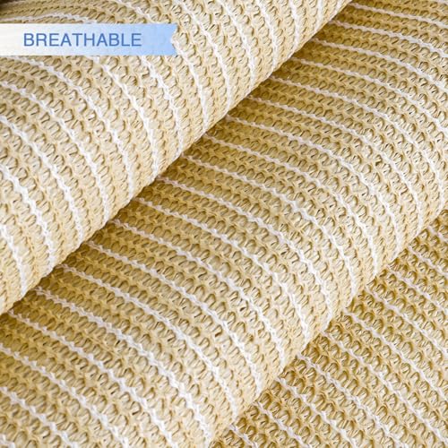 EK E&K Sunrise 10' x 12' Sun Shade Sail Rectangle Canopy Shade Cover UV Block for Patio Backyard Garden Outdoor (Beige) - Image 3