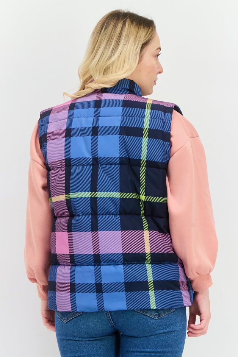 Lyle & Scott Women Brand Logo Puffer Jacket, Navy  - Image 3