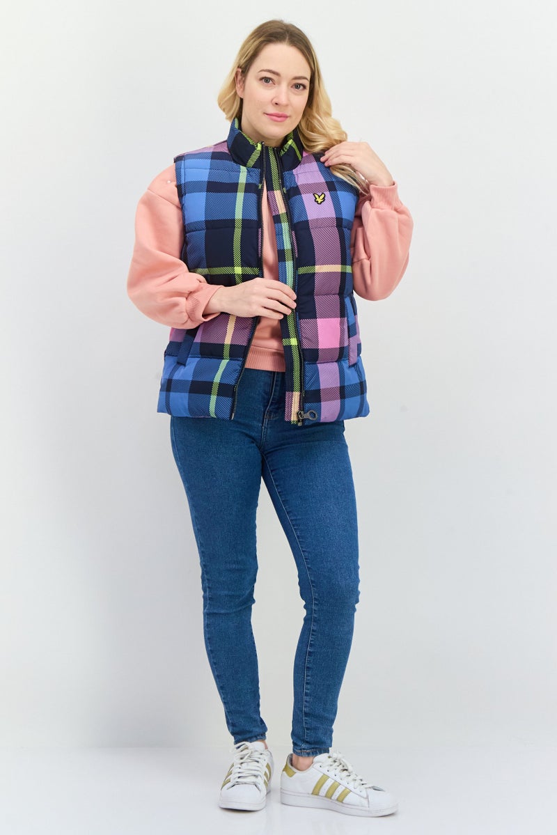 Lyle & Scott Women Brand Logo Puffer Jacket, Navy  - Image 4