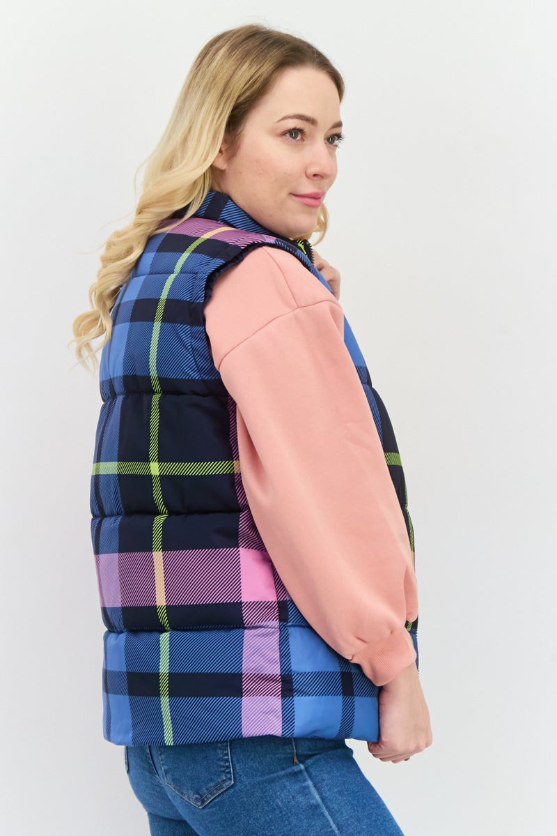 Lyle & Scott Women Brand Logo Puffer Jacket, Navy  - Image 2