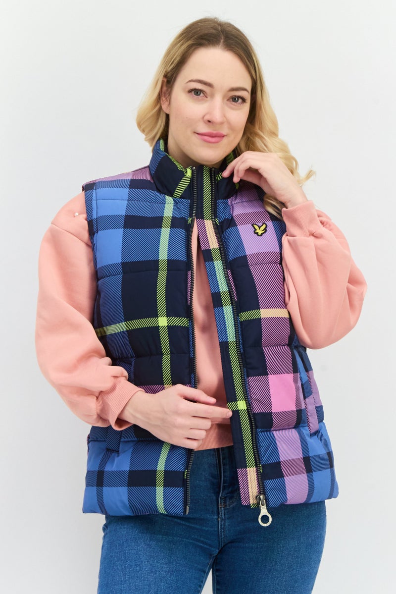 Lyle & Scott Women Brand Logo Puffer Jacket, Navy  - Image 1