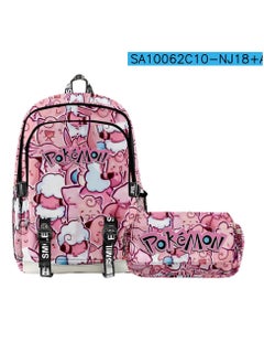 Pokemon Pokemon School Bag Backpack Double Shoulder Double Layer Pencil Case Two Piece Set 44*30*18cm 