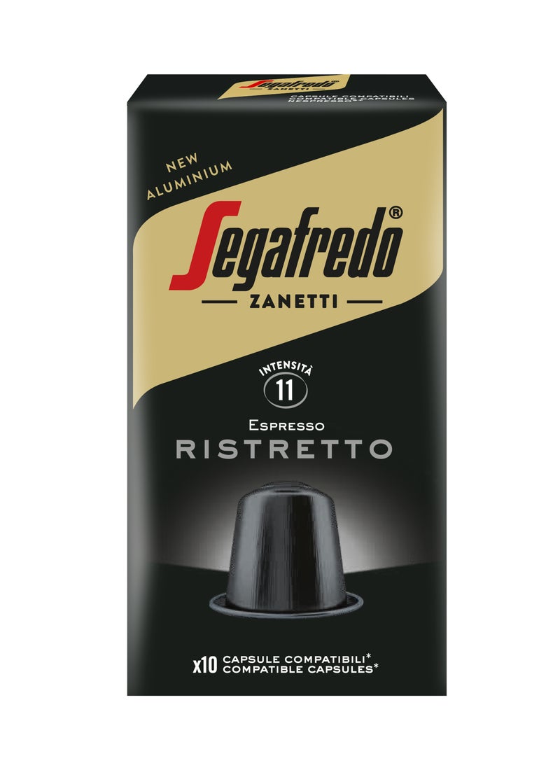 Segafredo Ristretto Aluminium Nespresso Compatible 10 Capsules - Image 1