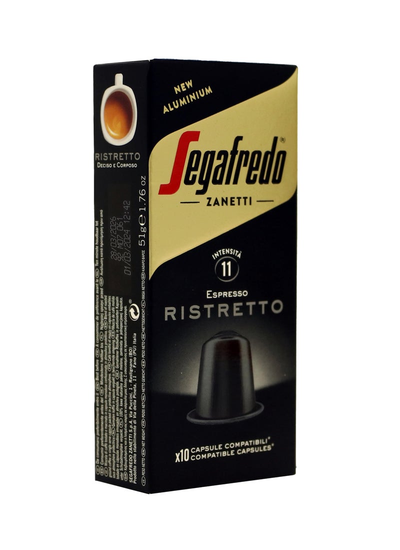 Segafredo Ristretto Aluminium Nespresso Compatible 10 Capsules - Image 2