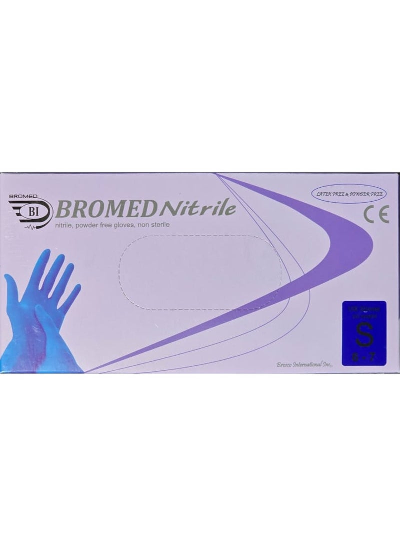 Nitrile Powder Free Examination Gloves (Non-Sterile, Size S 6–7)