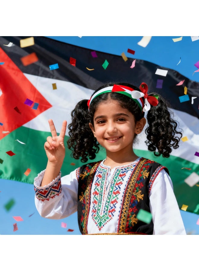 4 Pack UAE Headband Bow Hair Clips – UAE National Flag Hair Accessories – 10cm Flag Color Bows for Boys & Girls – UAE National Day & Flag Day Celebration Accessories - Image 5