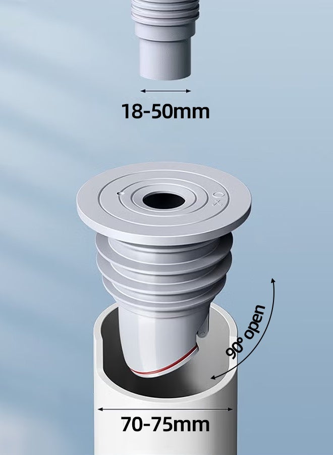 ALongDeng Washing Machine Drain Hose Seal Universal Washer Drain Hose Seal Ring Sewer Deodorant Ring Cover Seal for Washer Kitchen Bath 75mm - Image 1