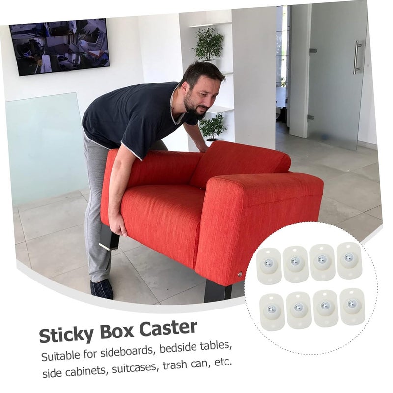 8Pcs Self Adhesive Caster Wheels For Storage Boxes Trash Cans Quiet Smooth Rolling Easy Installation - Image 5