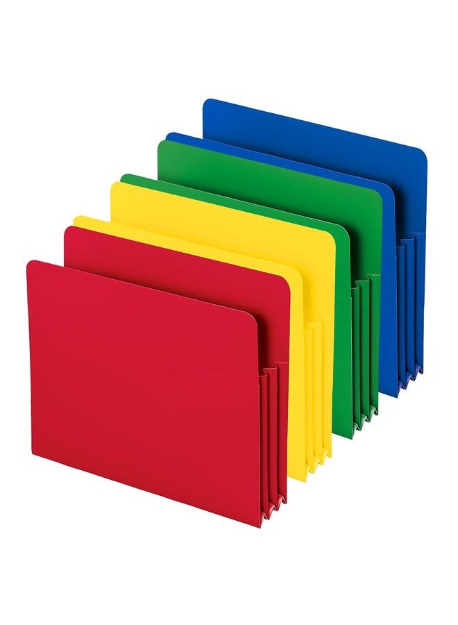 Smead Poly File Pocket, Straight-Cut Tab, 3-1/2" Expansion, Letter Size, Assorted Colors, 4 per Box (73500) - Image 4