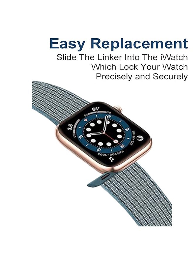 Nylon Band Compatible with Apple Watch 42mm 44mm 45mm iWatch 6/SE/5/4/3/2/1 Strap, Fit for iPhone Watch Band Women Men Stretchy Elastic Braided Ventilate Bracelet(Celestial Teal)  - Image 3