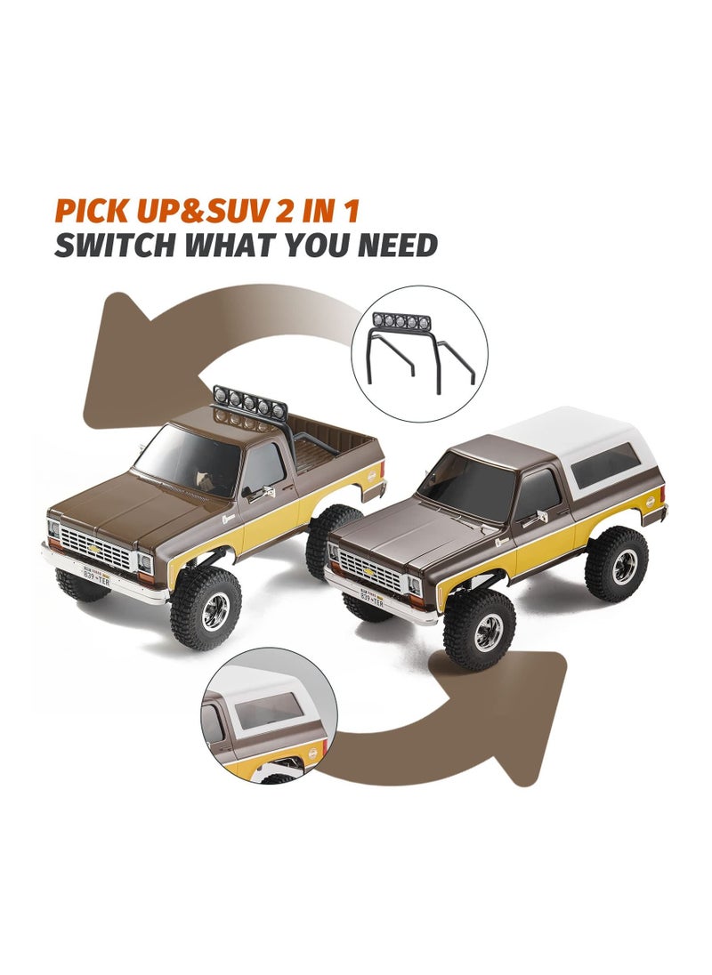 FMS - FMS K5 Blazer RC Crawler, FCX24 RC Trucks for Adults, Two Speed Switch RC Model,Brown - Image 1