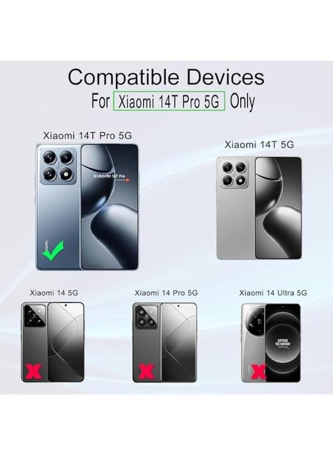 erorex 2 Pack Screen Protector For Xiaomi 14T Pro 5G 6.67",9H Hardness Tempered Glass,With 1Pc Camera Lens Protector,1Pc Back Carbon Fiber Film,Easy To Install - Image 2