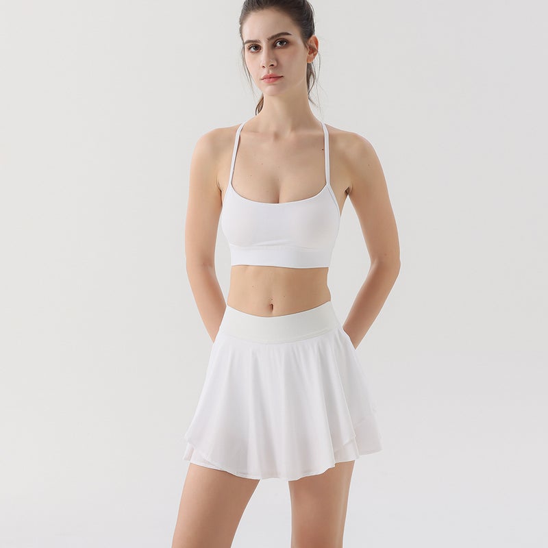 Y-Word Beautiful Back Bra Sports Yoga Clothing Women'S Quick-Drying Underwear Bra Nude Double-Sided Sanding Solid Color Sports Top - Image 4