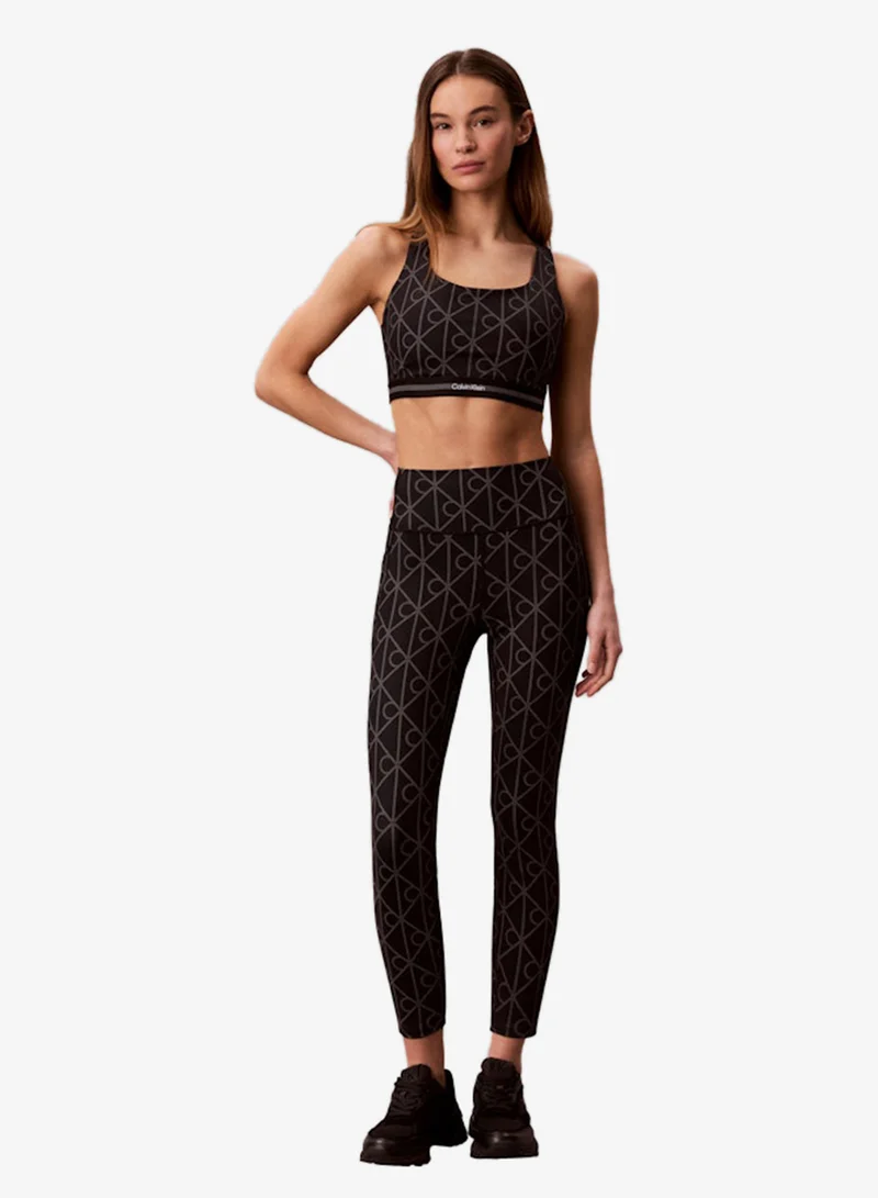 Calvin Klein Sports 20282 DOTTED EMBLEM LARGE BLACK Icon Sport Medium Support Printed Bra for Women | Best Price UAE