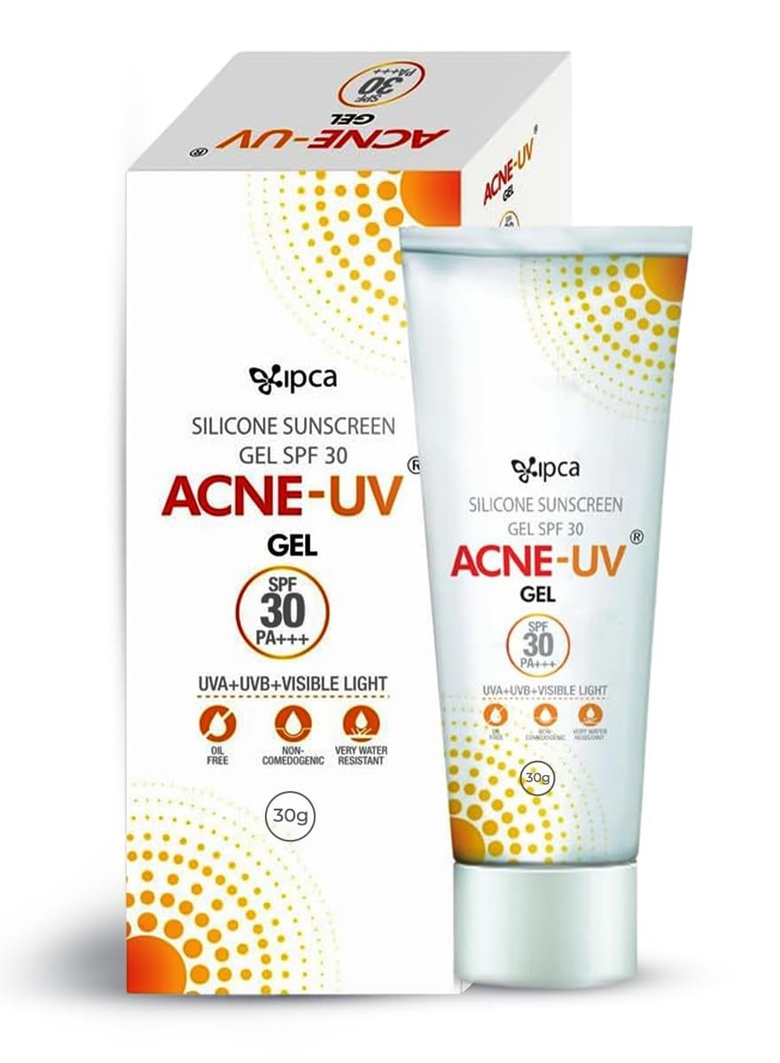 Acne-UV Gel Sunscreen SPF 30 PA+++ | Sunscreen for Oily Skin Women & Men | Non-Comedogenic Sunscreen | Silicone Gel | Visible Light Protection | Water Resistant | Suitable for All Skin Types (30g)