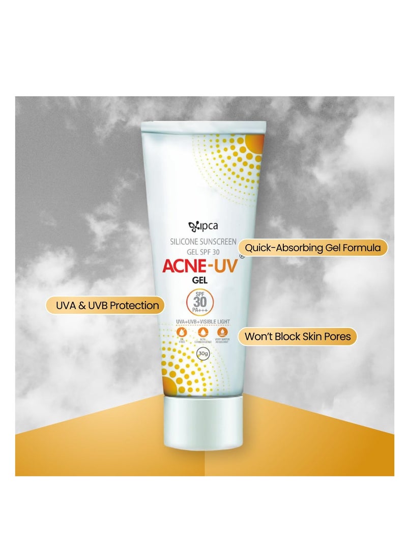 اكني-يوفي جل الوقاية من أشعة الشمس فوق البنفسجية لعلاج حب الشباب بعامل حماية من أشعة الشمس 30 PA+++ | واقي من الشمس للبشرة الدهنية للنساء والرجال | واقي من الشمس غير كوميدوغينيك | جل السيليكون | حماية من الضوء المرئي | مقاوم للماء | مناسب لجميع أنواع البشرة (30 جرام) - Image 5