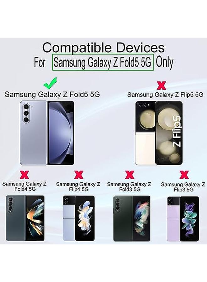 إيروريكس واقي شاشة لهاتف Samsung Galaxy Z Fold 5 5G، مع قطعتين من الزجاج المقوى، قطعة واحدة من واقي عدسة الكاميرا، قطعة واحدة من فيلم ألياف الكربون الداعم لقارئ بصمات الأصابع، سهل التركيب - Image 2