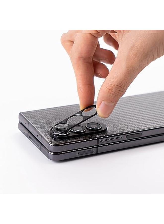 إيروريكس واقي شاشة لهاتف Samsung Galaxy Z Fold 5 5G، مع قطعتين من الزجاج المقوى، قطعة واحدة من واقي عدسة الكاميرا، قطعة واحدة من فيلم ألياف الكربون الداعم لقارئ بصمات الأصابع، سهل التركيب - Image 4