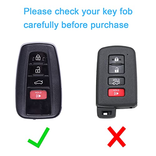 Wisdompro 2 Pcs Silicone Key FOB Cover for Toyota Camry Corolla Highlander RAV4 Prius Avalon C-HR 2019 2020 2021, Smart Remote Control Protector Case with Keychain - Image 2